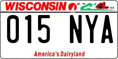 WI license plate 015NYA