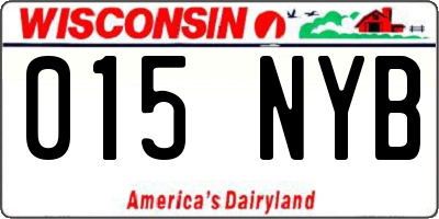 WI license plate 015NYB
