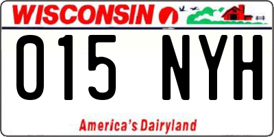 WI license plate 015NYH