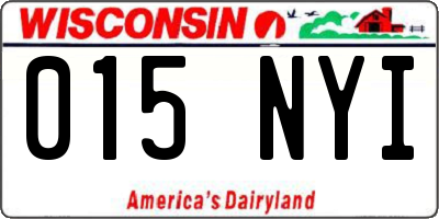 WI license plate 015NYI