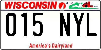 WI license plate 015NYL