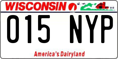 WI license plate 015NYP