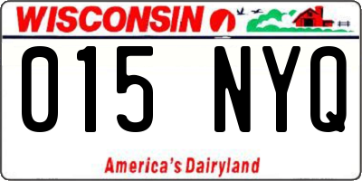 WI license plate 015NYQ
