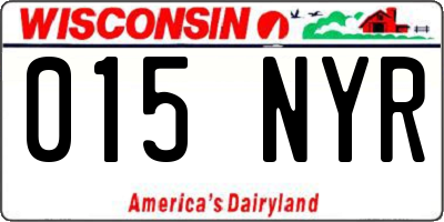 WI license plate 015NYR