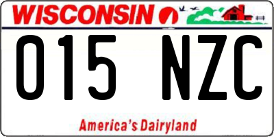 WI license plate 015NZC