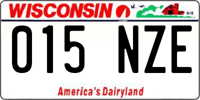 WI license plate 015NZE
