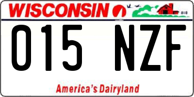 WI license plate 015NZF