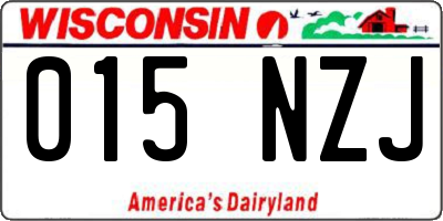 WI license plate 015NZJ