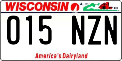 WI license plate 015NZN