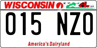 WI license plate 015NZO