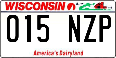 WI license plate 015NZP