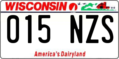 WI license plate 015NZS