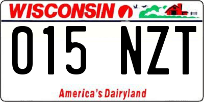 WI license plate 015NZT
