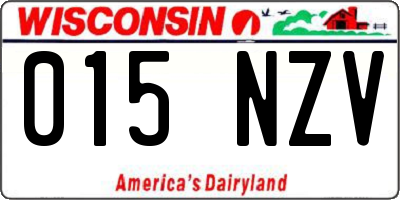 WI license plate 015NZV