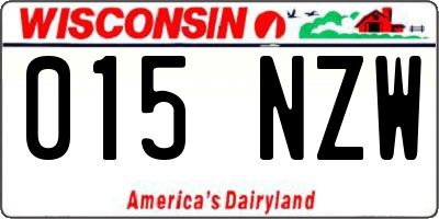 WI license plate 015NZW