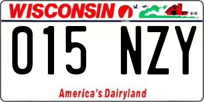 WI license plate 015NZY
