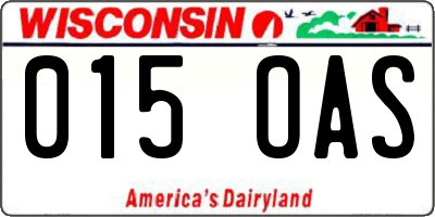 WI license plate 015OAS