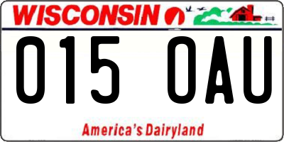 WI license plate 015OAU