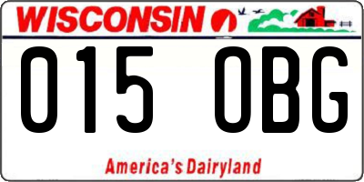 WI license plate 015OBG