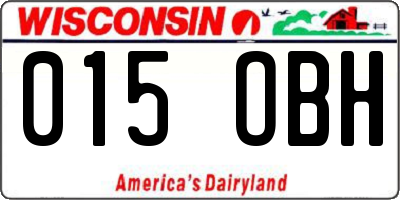 WI license plate 015OBH