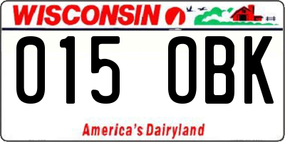 WI license plate 015OBK