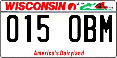 WI license plate 015OBM