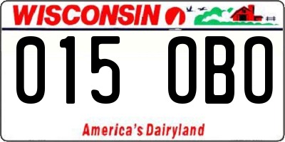 WI license plate 015OBO