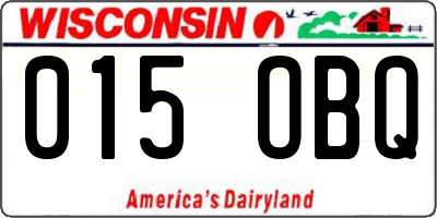 WI license plate 015OBQ