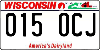 WI license plate 015OCJ