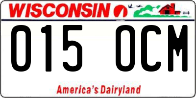 WI license plate 015OCM