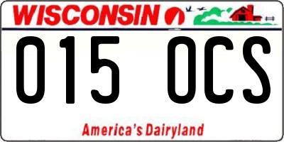 WI license plate 015OCS