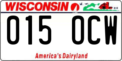 WI license plate 015OCW