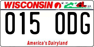 WI license plate 015ODG