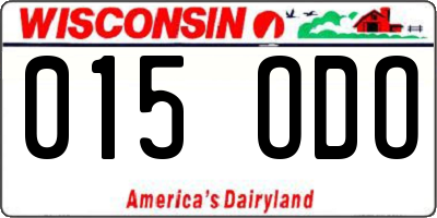 WI license plate 015ODO