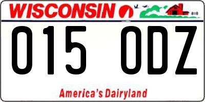 WI license plate 015ODZ
