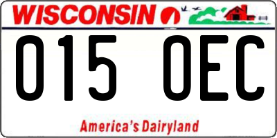 WI license plate 015OEC