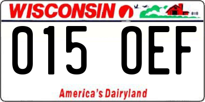 WI license plate 015OEF