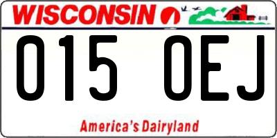 WI license plate 015OEJ