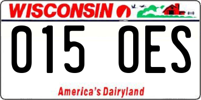 WI license plate 015OES