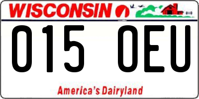 WI license plate 015OEU