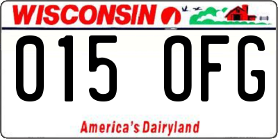 WI license plate 015OFG