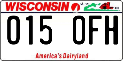 WI license plate 015OFH