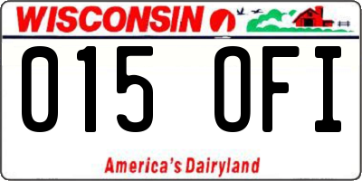 WI license plate 015OFI
