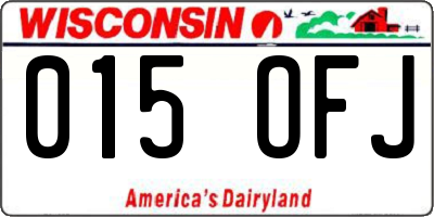 WI license plate 015OFJ