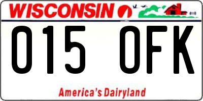 WI license plate 015OFK