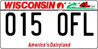 WI license plate 015OFL
