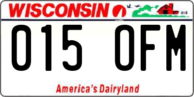 WI license plate 015OFM