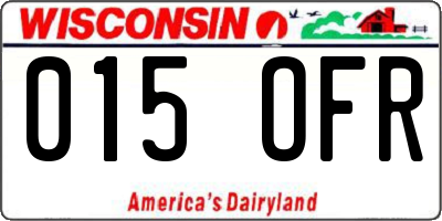 WI license plate 015OFR