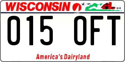 WI license plate 015OFT