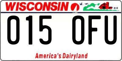 WI license plate 015OFU